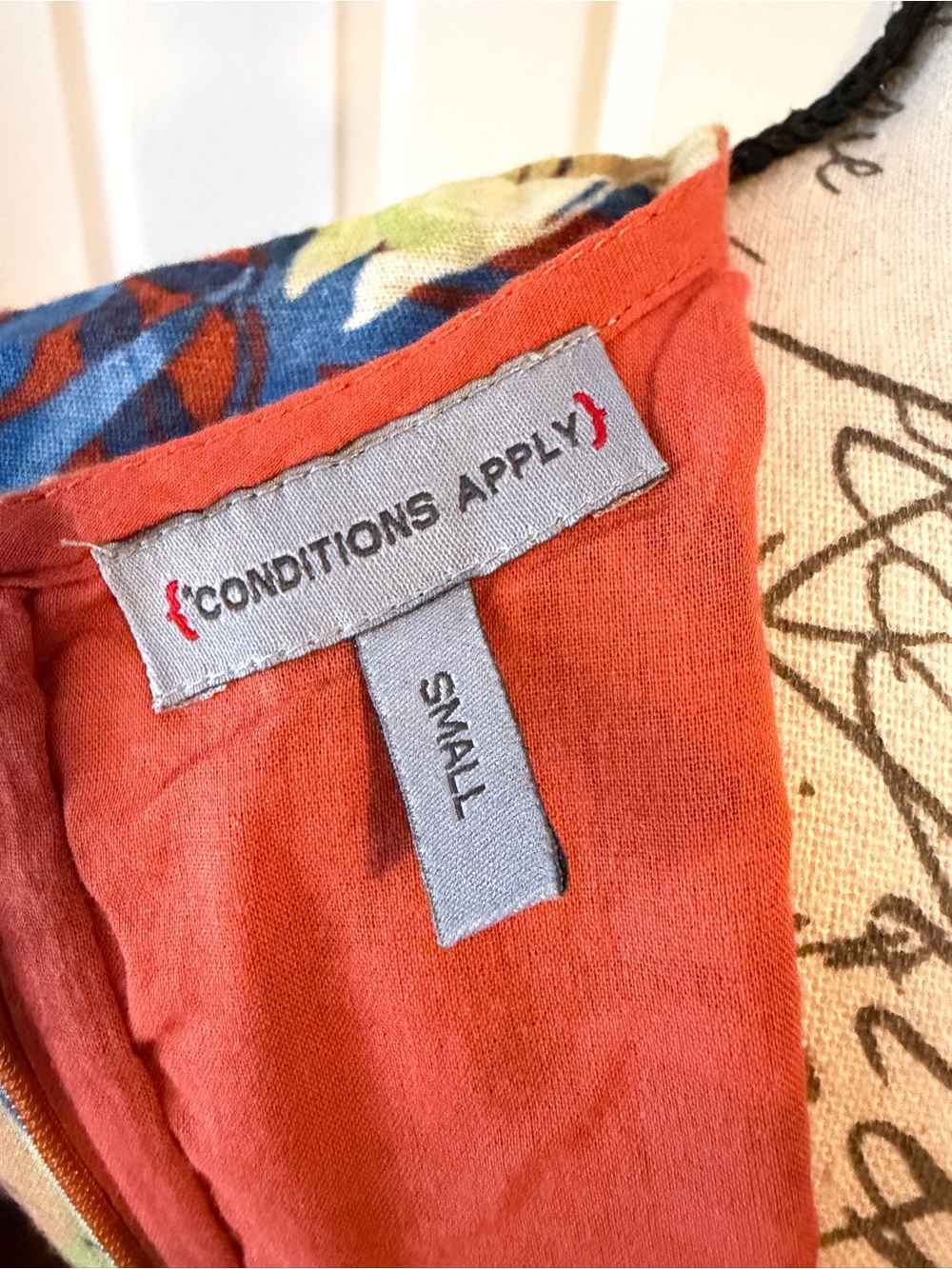 Anthropologie Rust Orange Floral Mini Dress by Conditions Apply - Picture 6 of 7